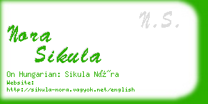 nora sikula business card